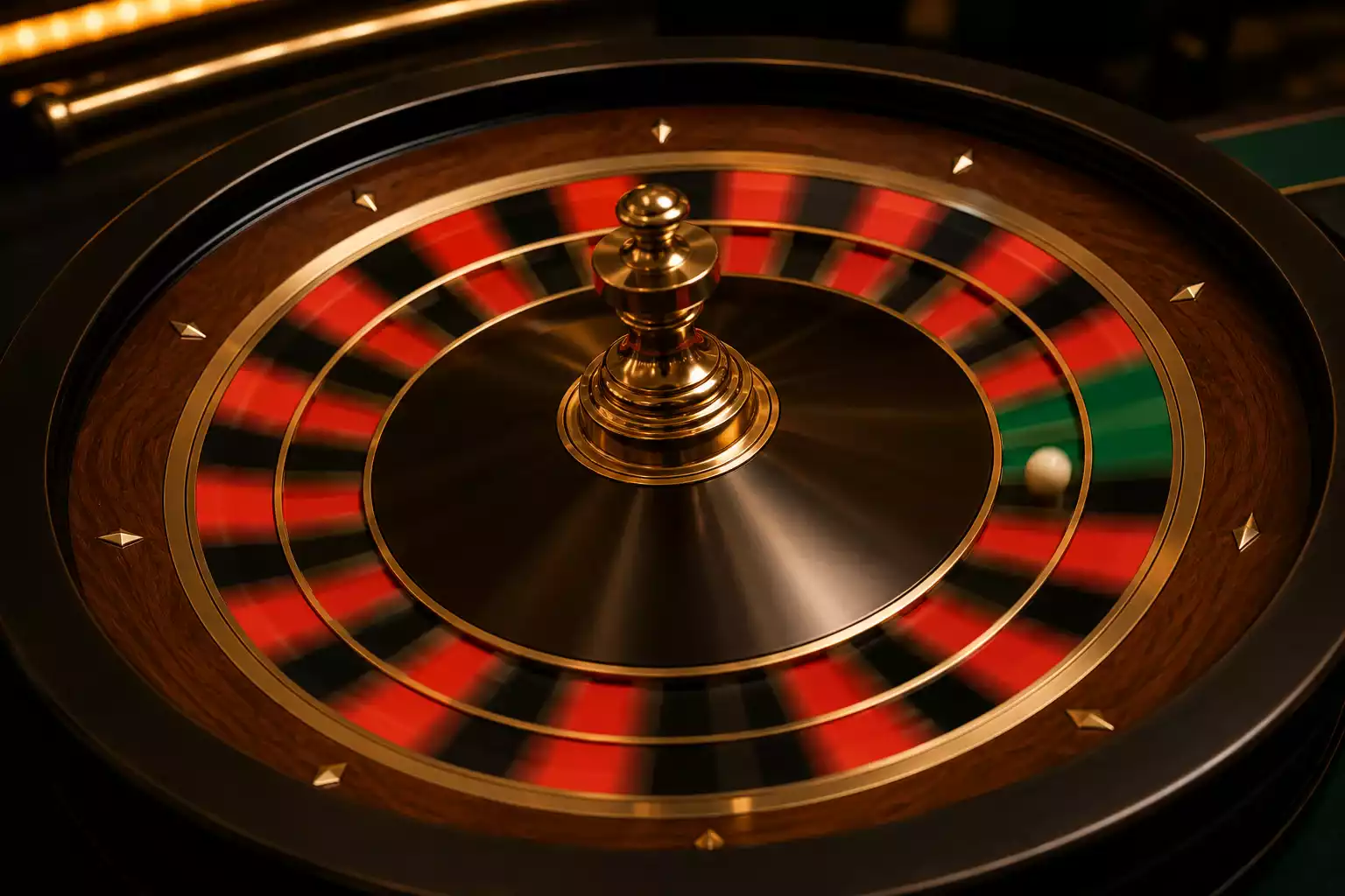 American roulette wheel showing double zero pocket increasing house edge