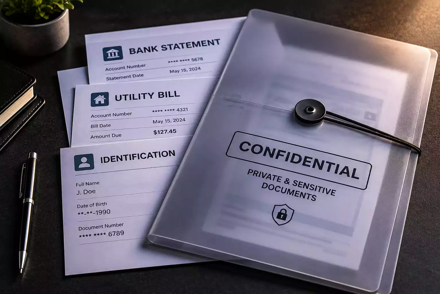Data privacy concerns at offshore casinos with document security concept