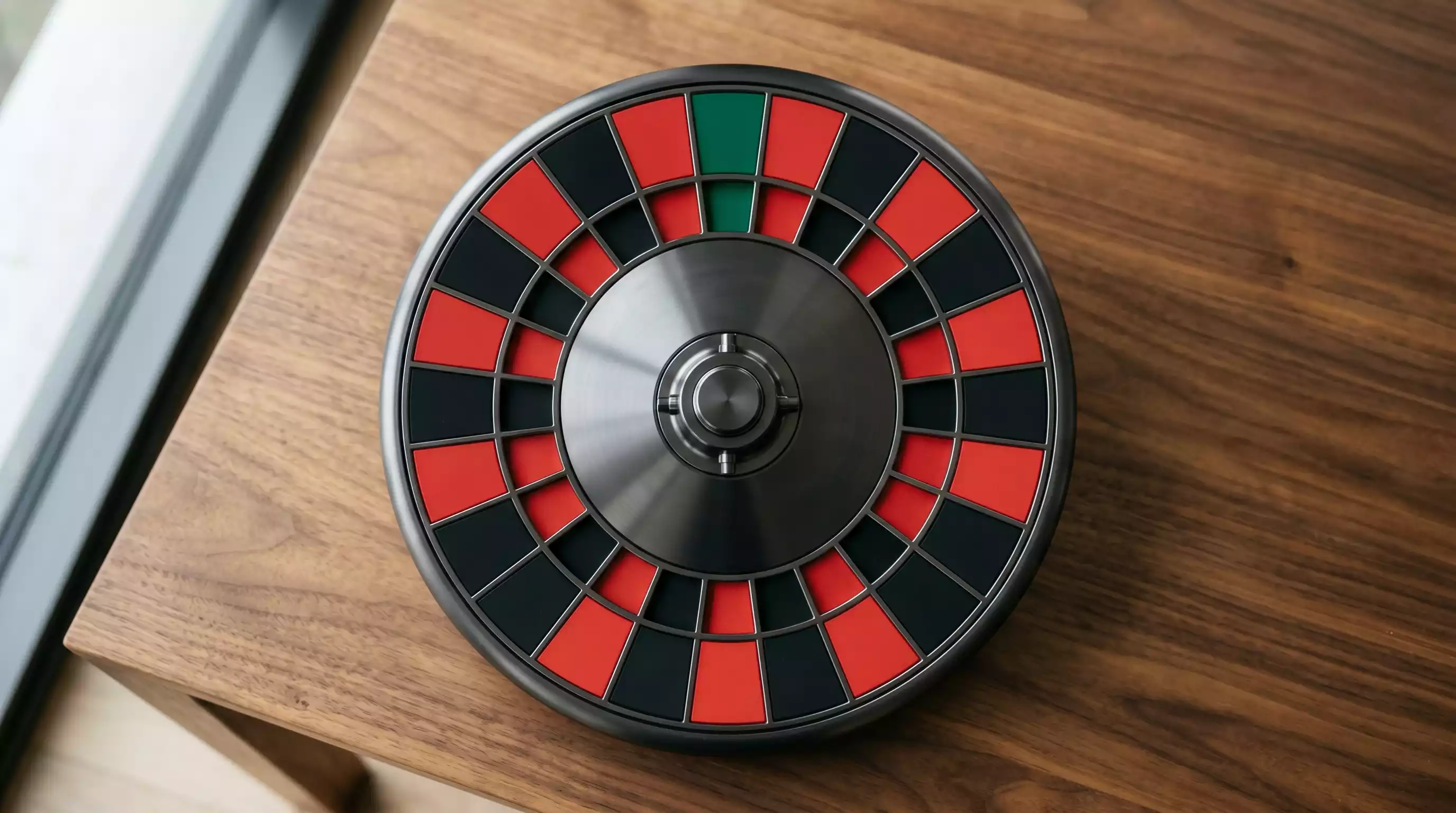 European roulette wheel with single zero layout in casino setting
