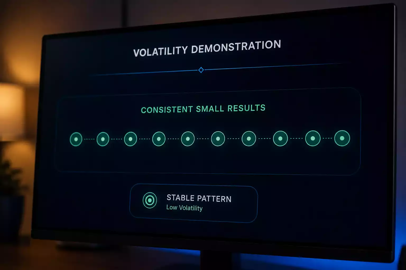 Low volatility slot machine gameplay showing frequent small wins on screen