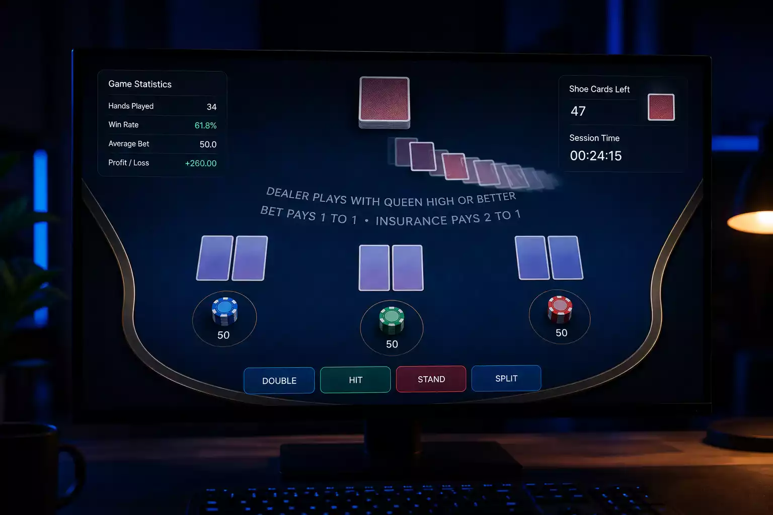 RNG table game random number generator mechanics displayed on casino screen